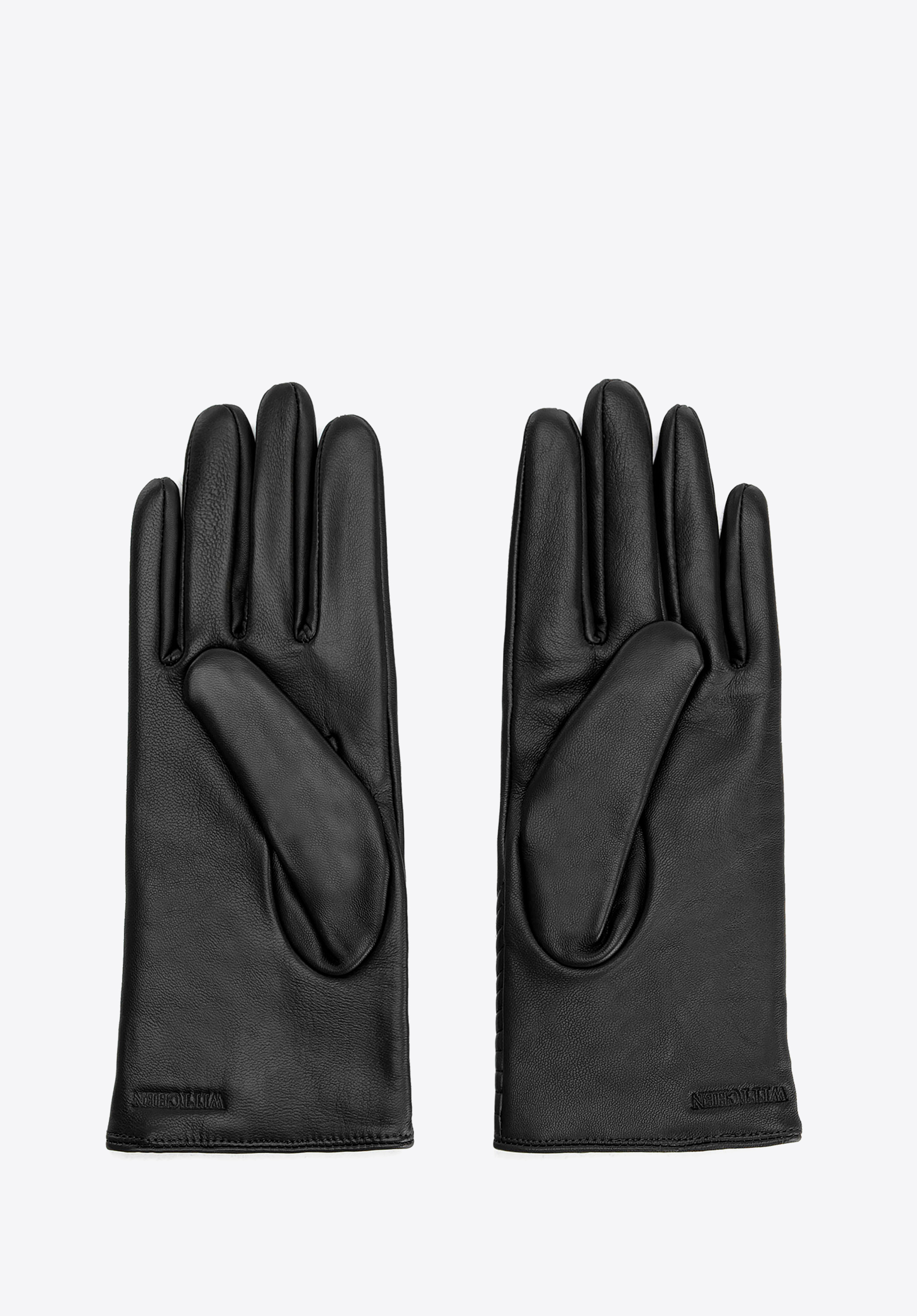 Damen Lederhandschuhe mit Wolle, schwarz, 44-6A-705-1-L, Bild 1