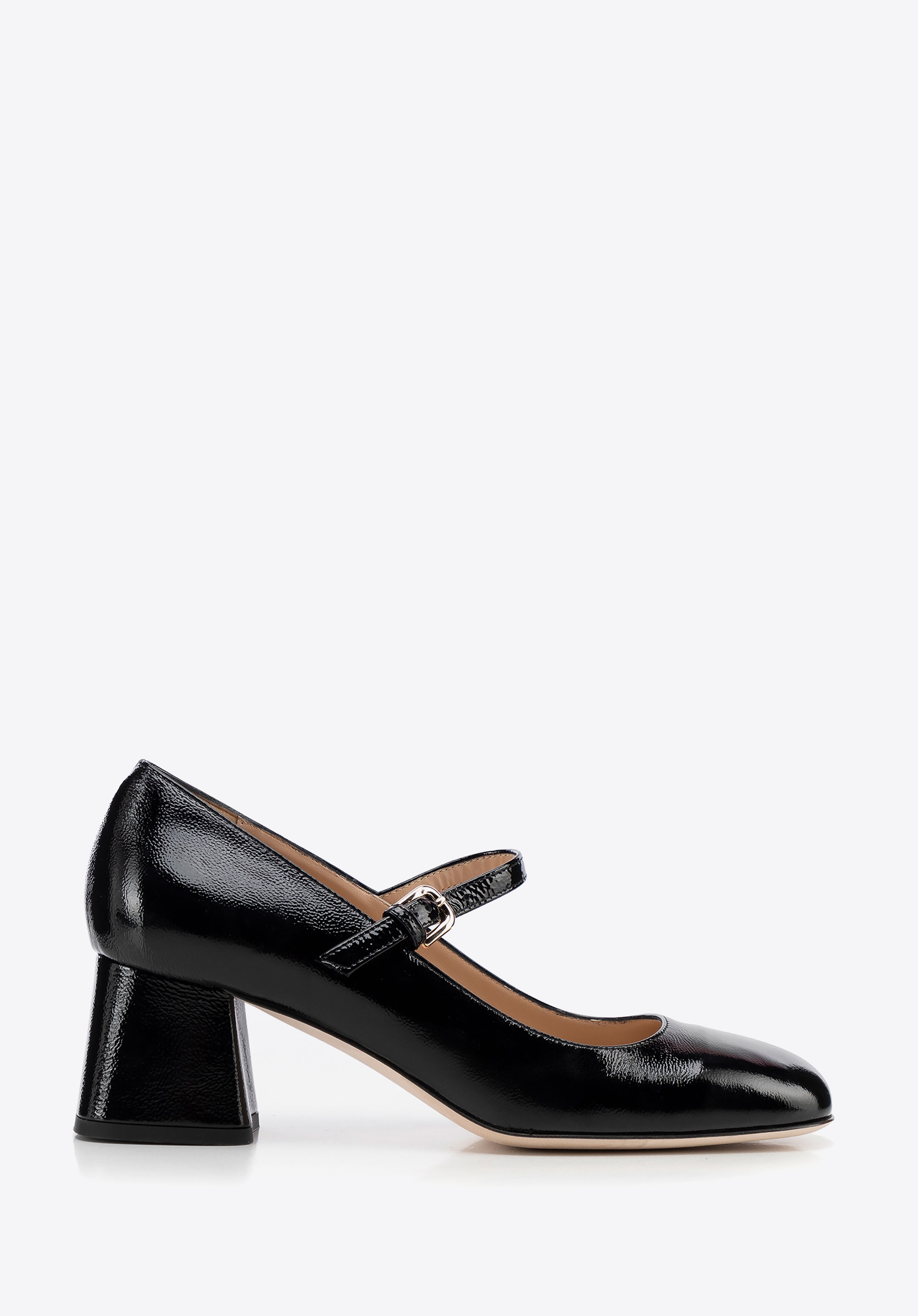 Damen Lederpumps mit Riemen, schwarz, 100-D-107-1-37, Bild 1