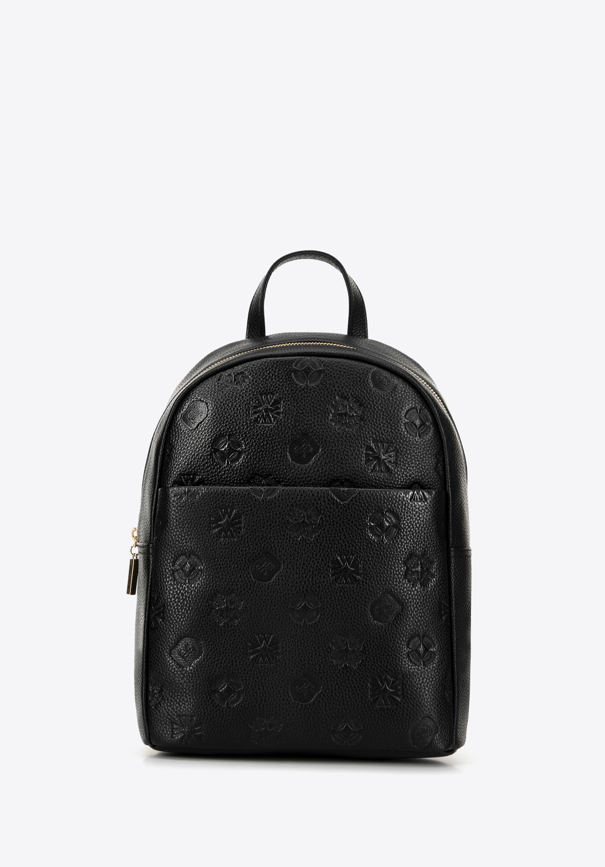 Damen-Lederrucksack mit Monogramm, schwarz, 99-4E-614-1, Bild 1