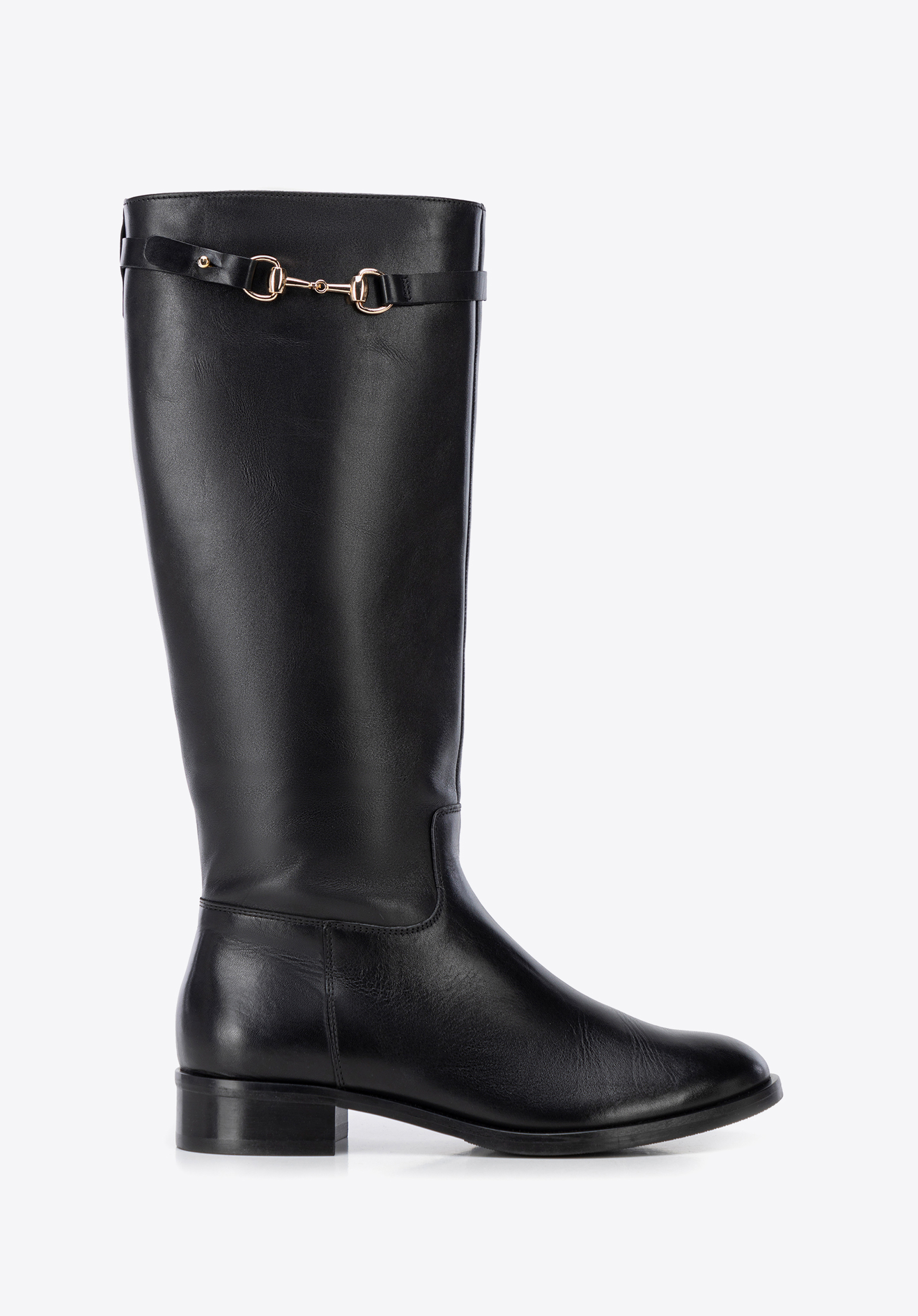 Damen Lederstiefel mit Riemen, schwarz, BD-B-815-1-35, Bild 1