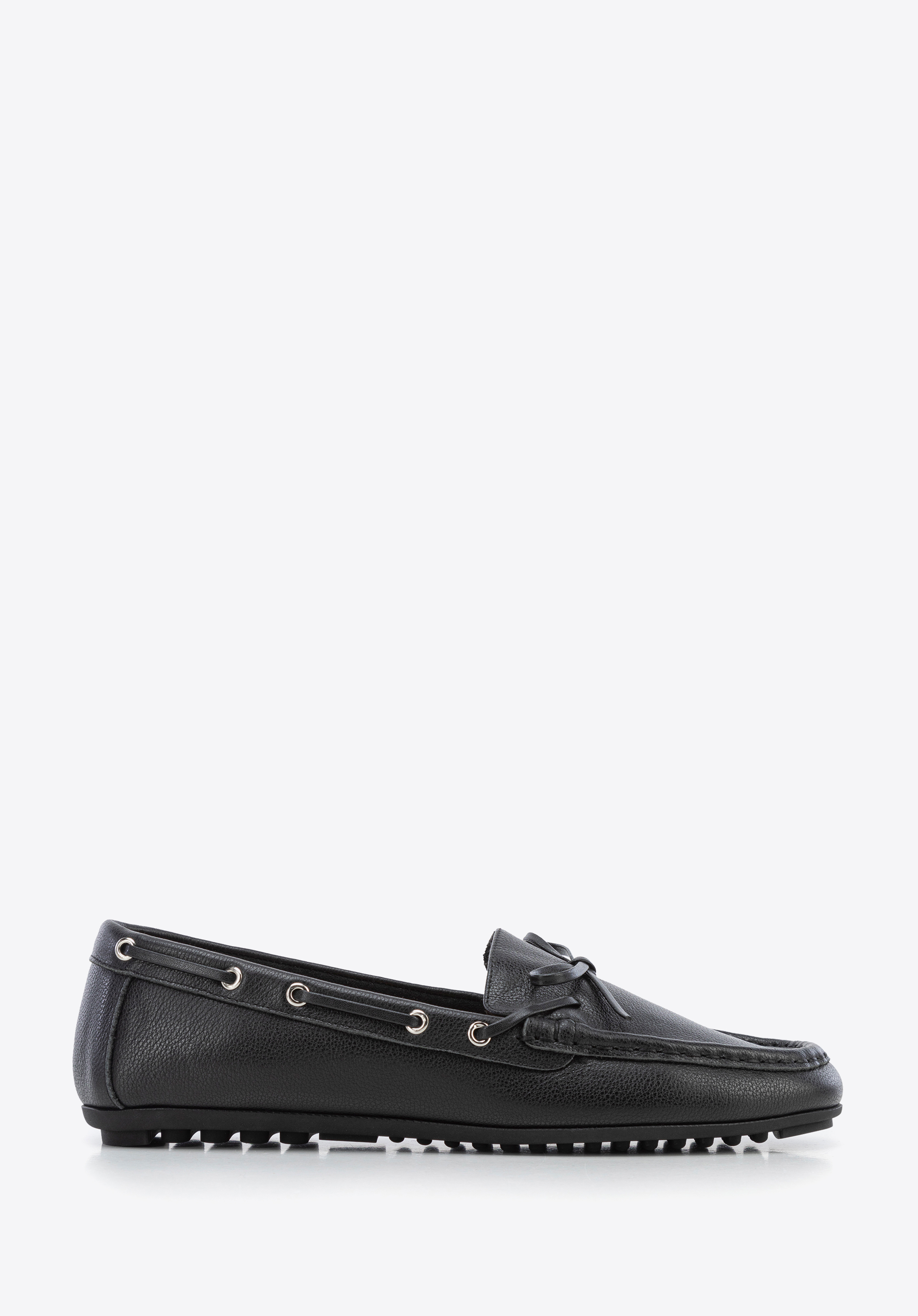 Damen-Loafer aus Naturleder mit dekorativer Schleife, schwarz, 100-D-503-1-36, Bild 1