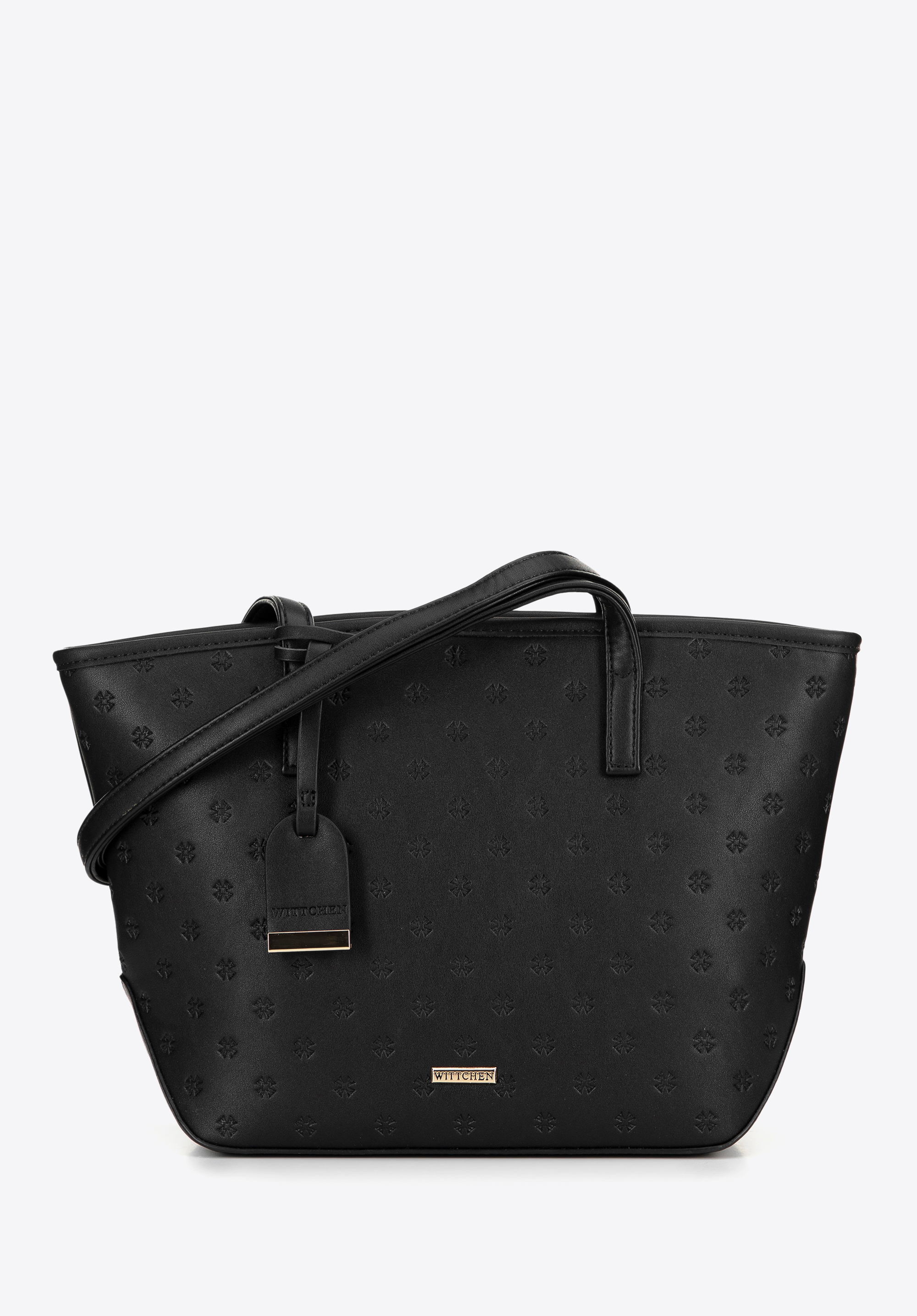 Damen Öko-Leder Shopper medium, schwarz, 100-4Y-218-1, Bild 1