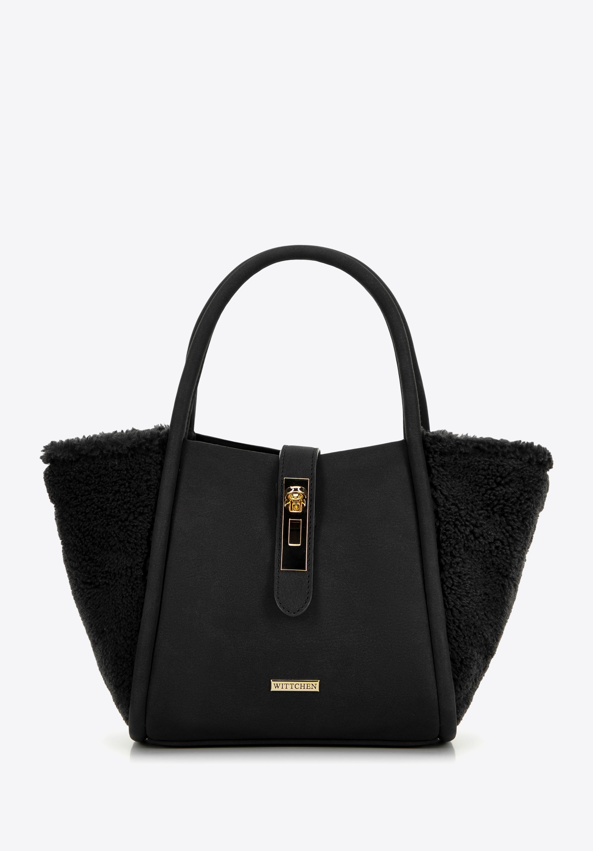 Damen-Öko-Lederhandtasche, schwarz, 99-4Y-220-1, Bild 1