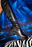 Overknee-Stiefel für Damen aus Leder mit Kette, schwarz, 97-D-502-1-38, Bild 16