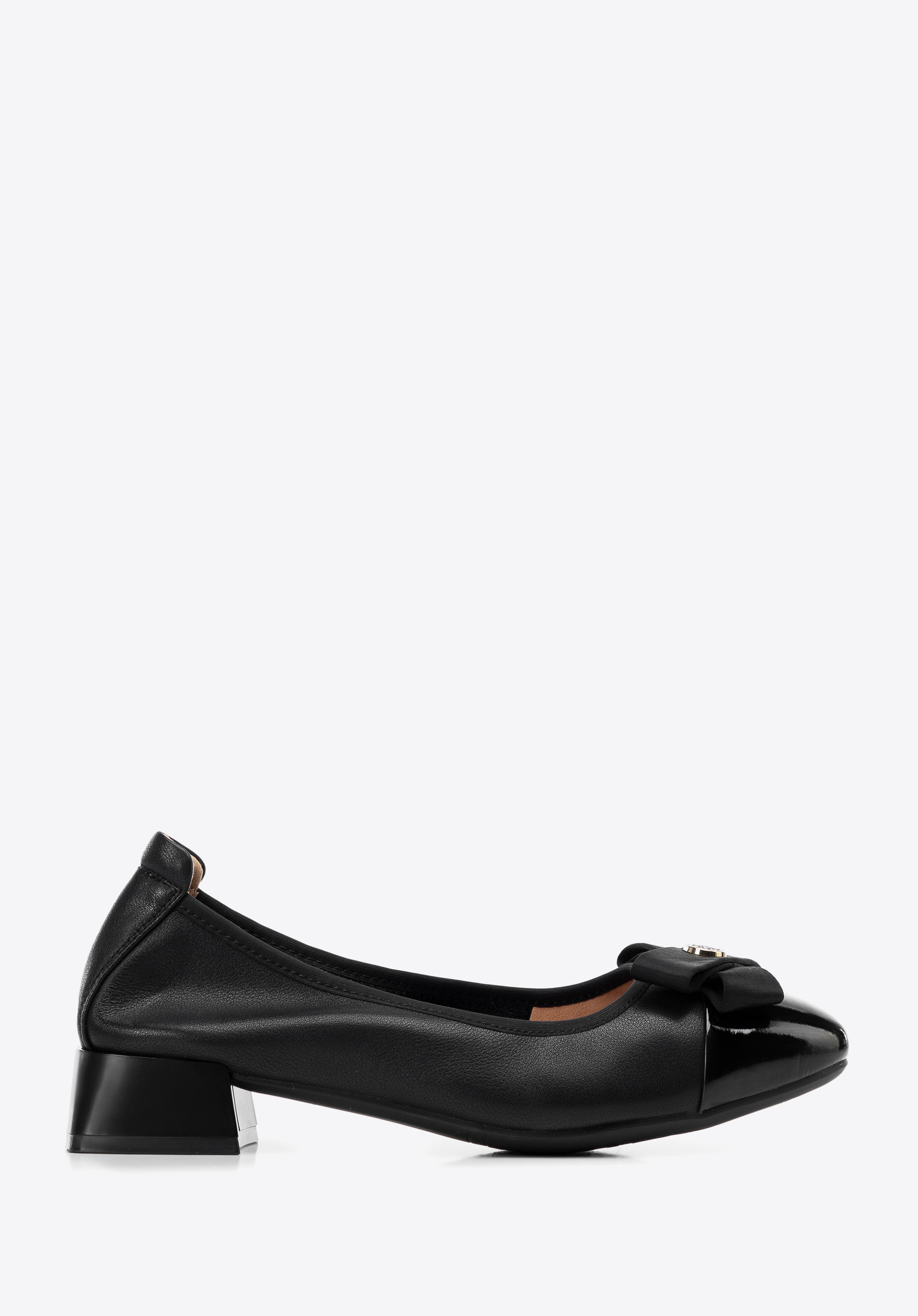 Damen-Pumps aus Leder mit niedrigem Absatz, schwarz, 100-D-956-1-40, Bild 1
