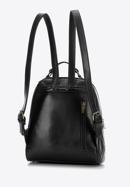 Damen-Rucksack aus gestepptem Öko-Leder, schwarz, 97-4Y-620-P, Bild 2