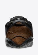 Damen-Rucksack aus gestepptem Öko-Leder, schwarz, 97-4Y-620-P, Bild 3