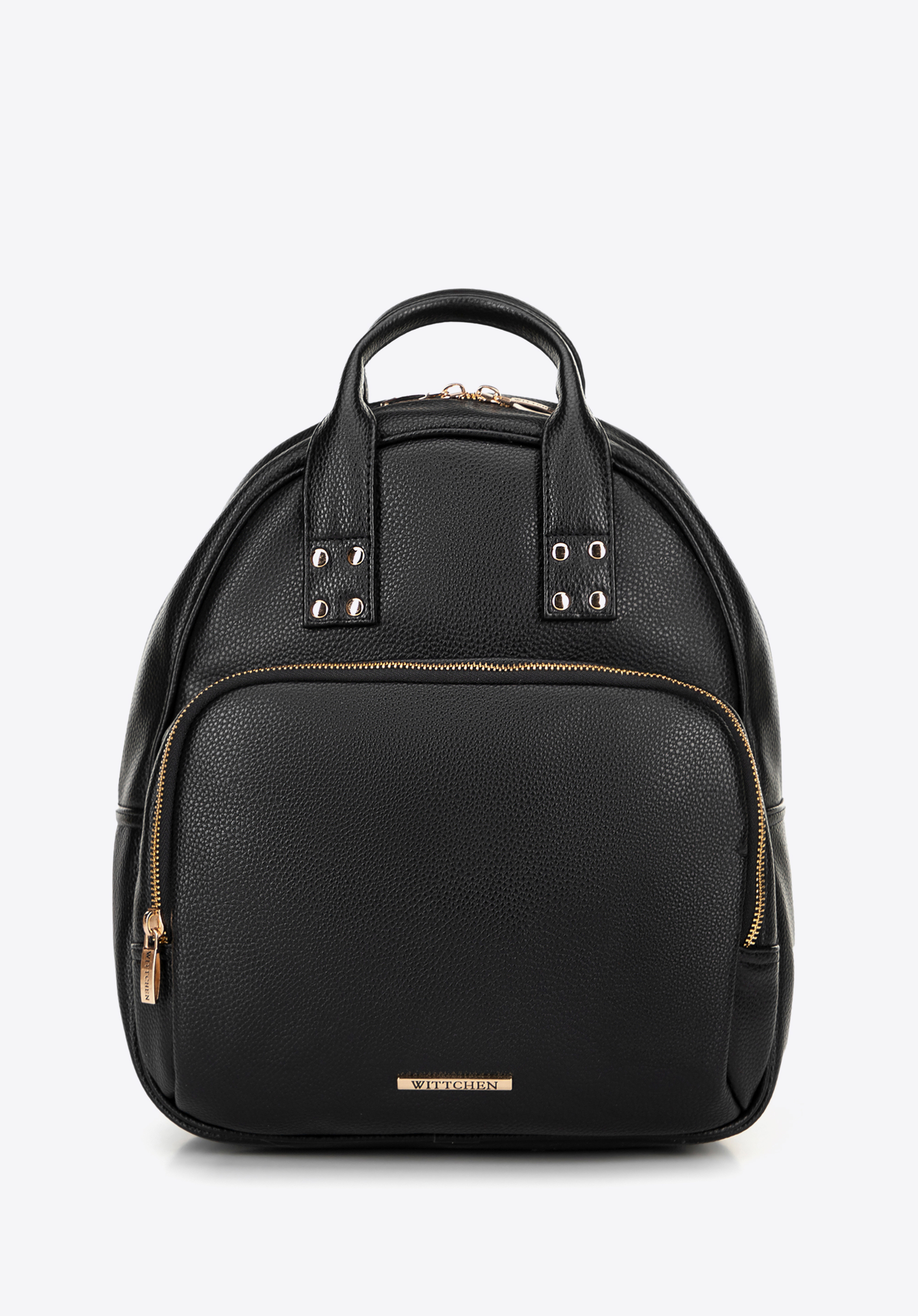 Damen-Rucksack aus Kunstleder mit Tragegriffen, schwarz, 100-4Y-002-1, Bild 1