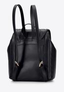 Damen-Rucksack aus Leder mit Längssteppung, schwarz, 96-4E-619-3, Bild 2