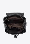 Damen-Rucksack aus Leder mit Längssteppung, schwarz, 96-4E-619-3, Bild 3