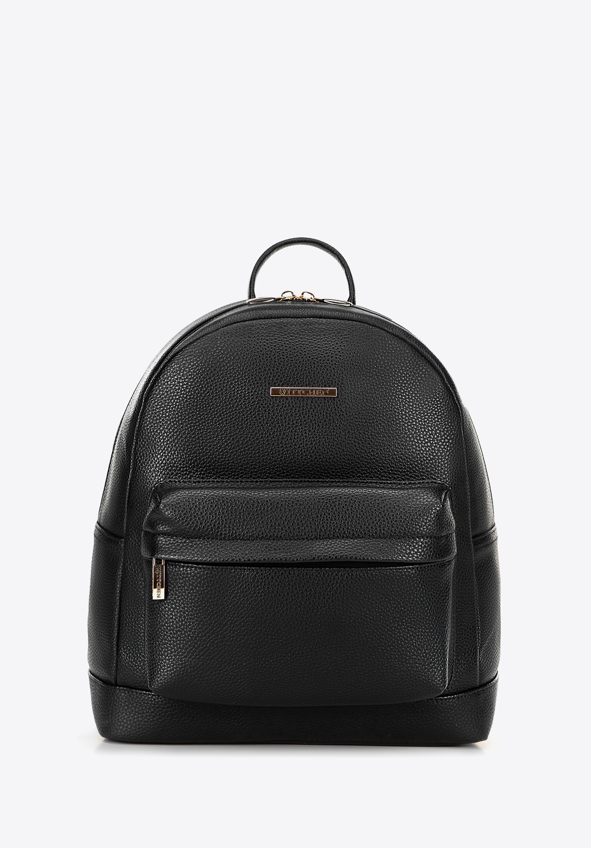 Damen-Rucksack aus Öko-Leder mit praktischer Tasche, schwarz, 100-4Y-001-1, Bild 1