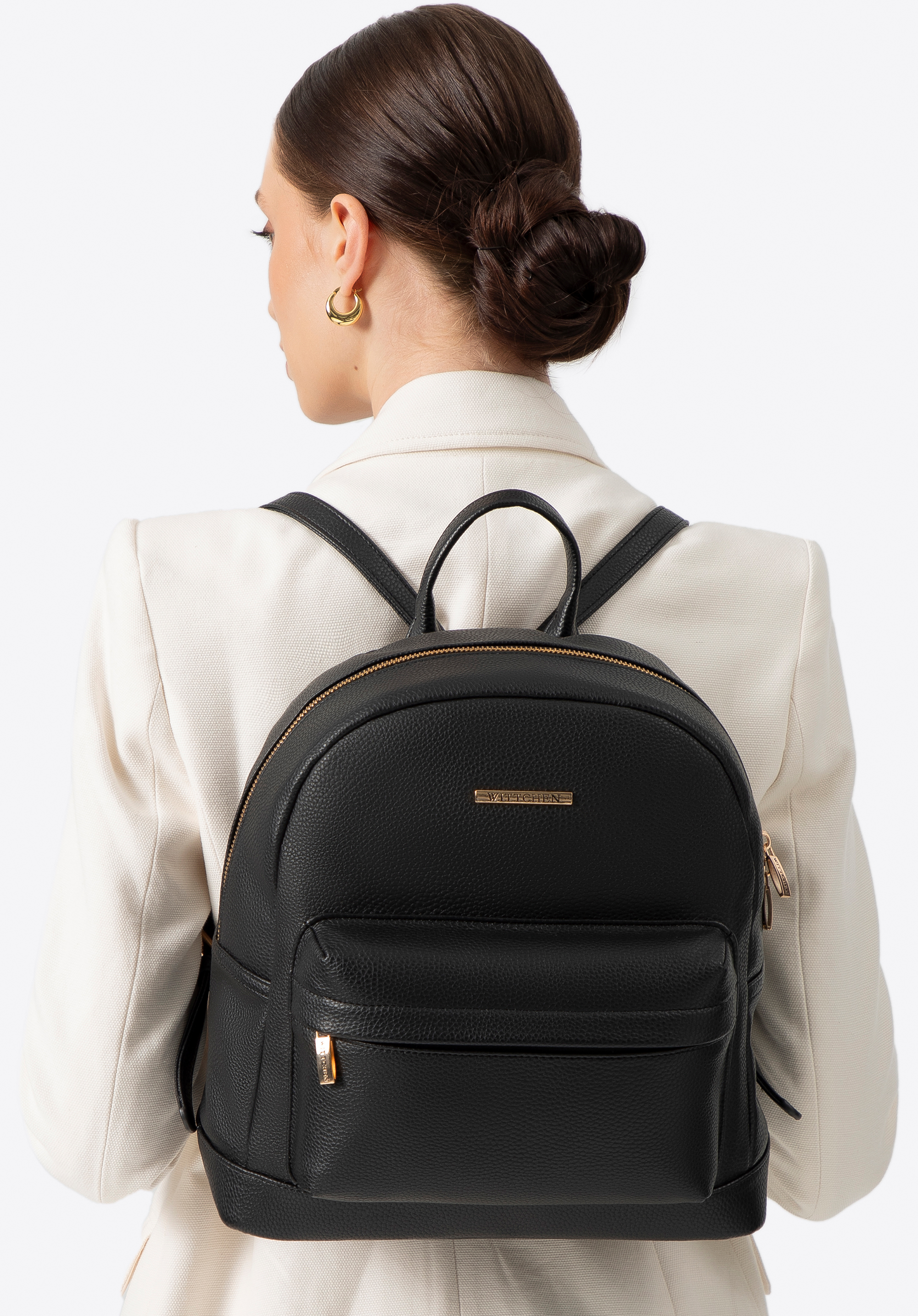 Damen-Rucksack aus Öko-Leder mit praktischer Tasche