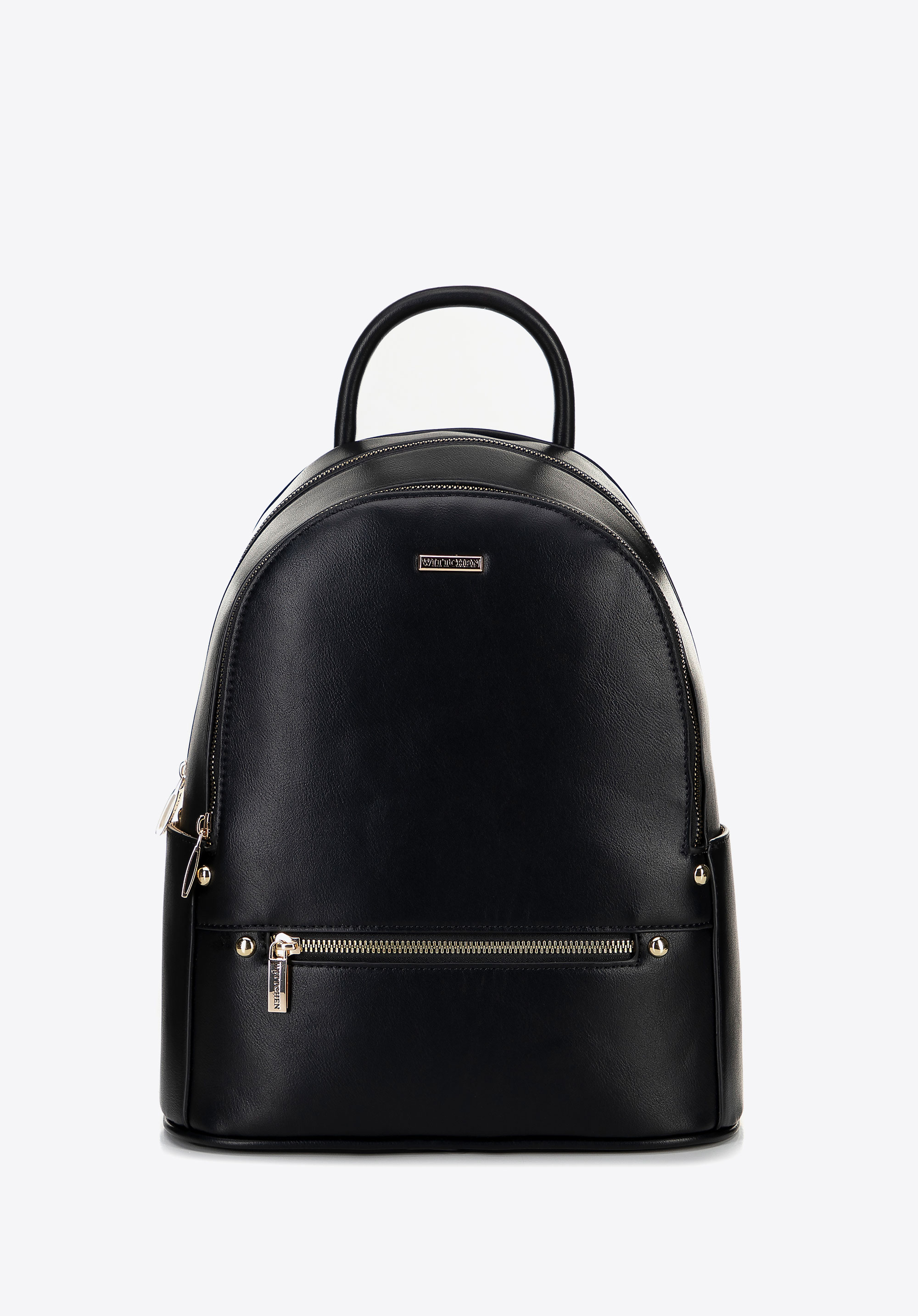Damen-Rucksack aus Öko-Leder mit zwei Fächern, schwarz, 100-4Y-237-1, Bild 1