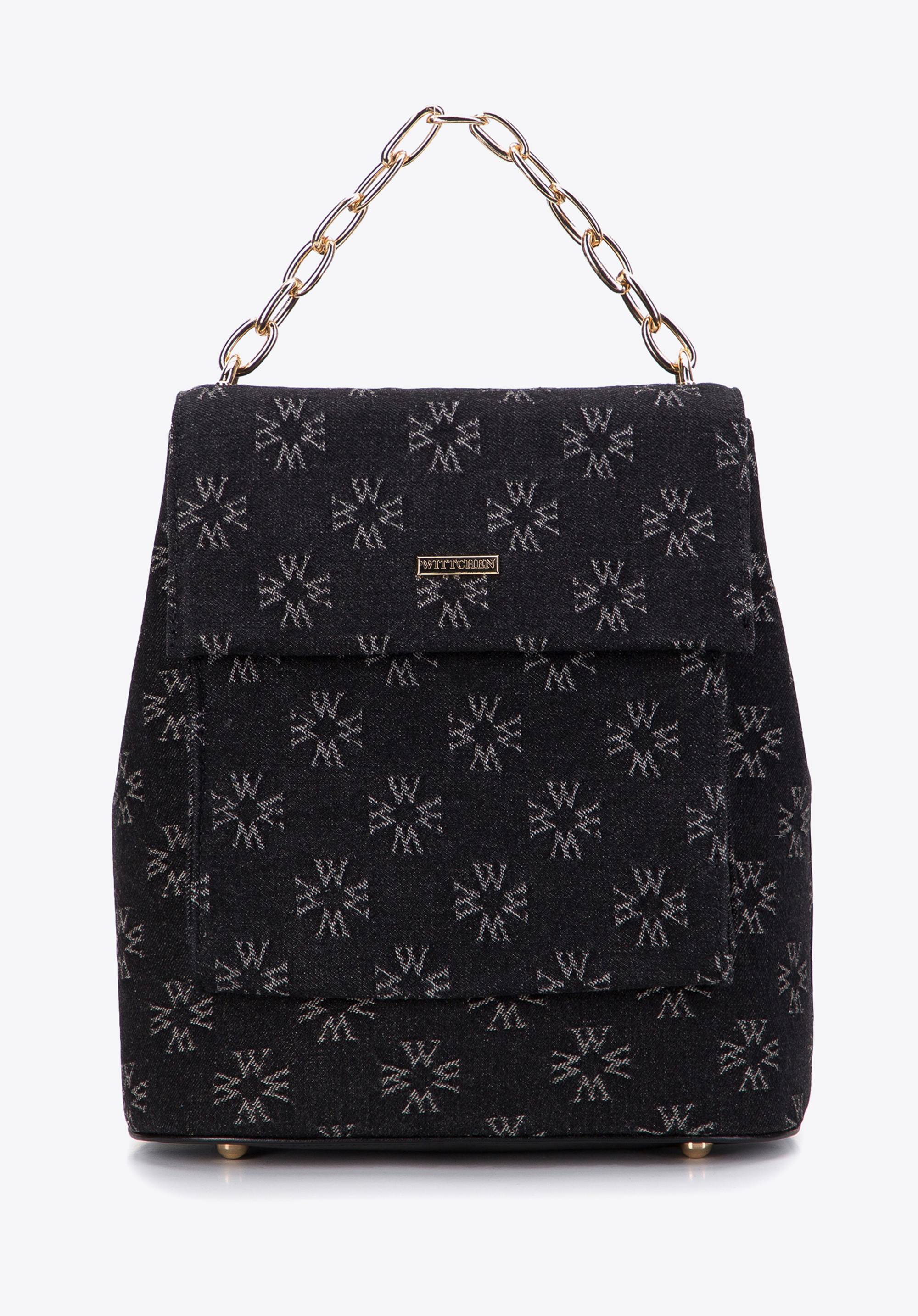 Damenrucksack aus Denim mit Monogramm und Etui