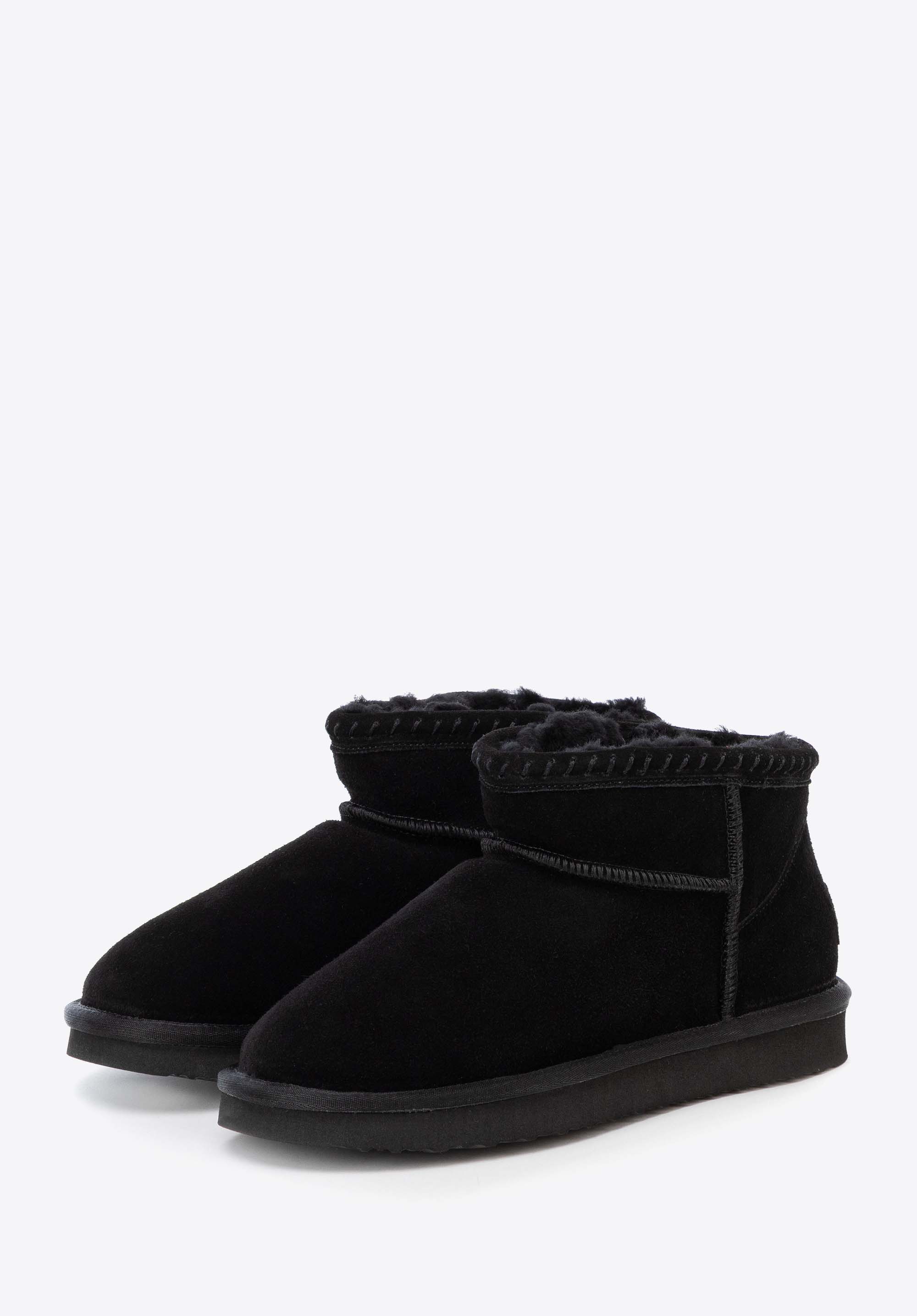 Damen-Schneestiefel aus Wildleder mit Wollfutter, schwarz, 103-D-850-1-38, Bild 1