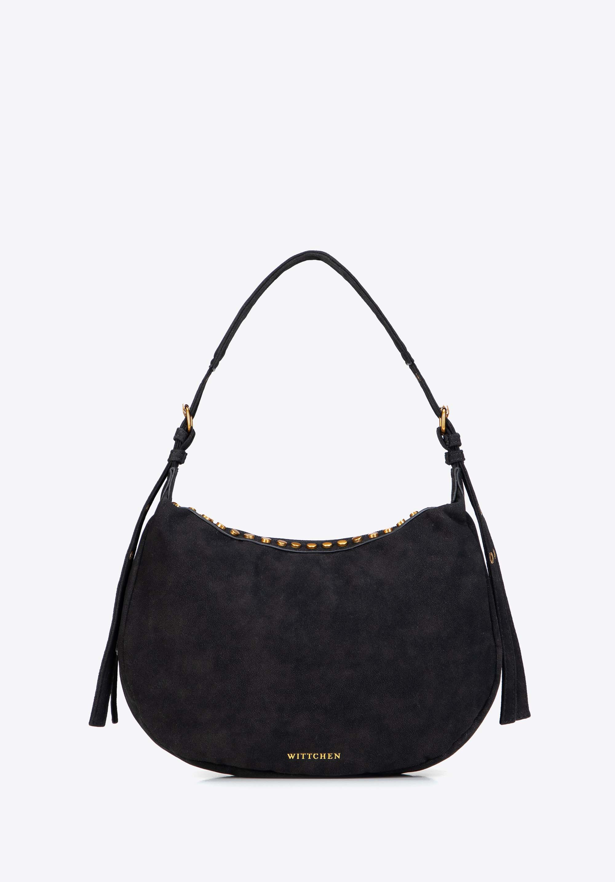Damen-Schultertasche mit Nieten, schwarz, 103-4Y-515-1, Bild 1