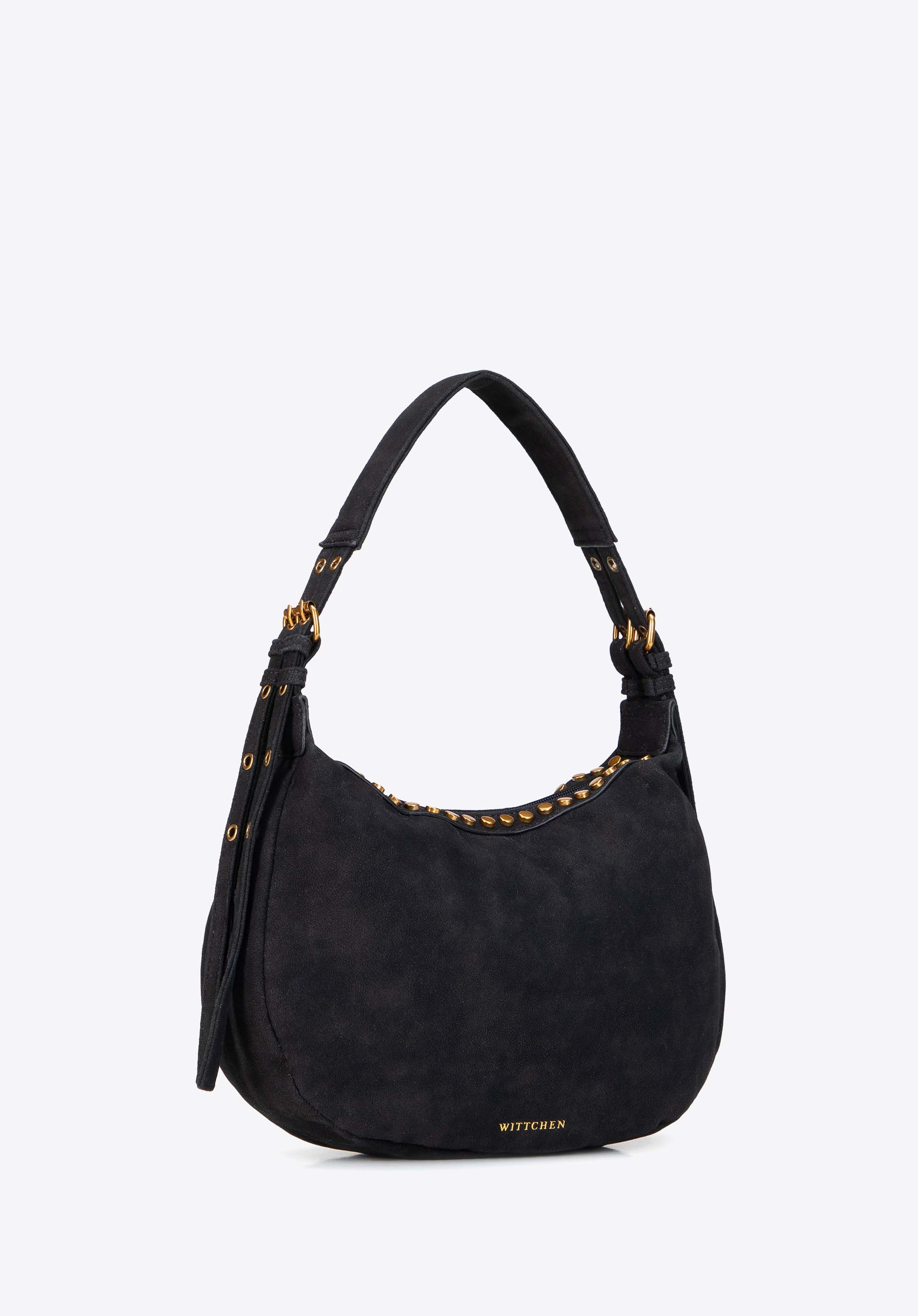 Damen-Schultertasche mit Nieten, schwarz, 103-4Y-515-1, Bild 1