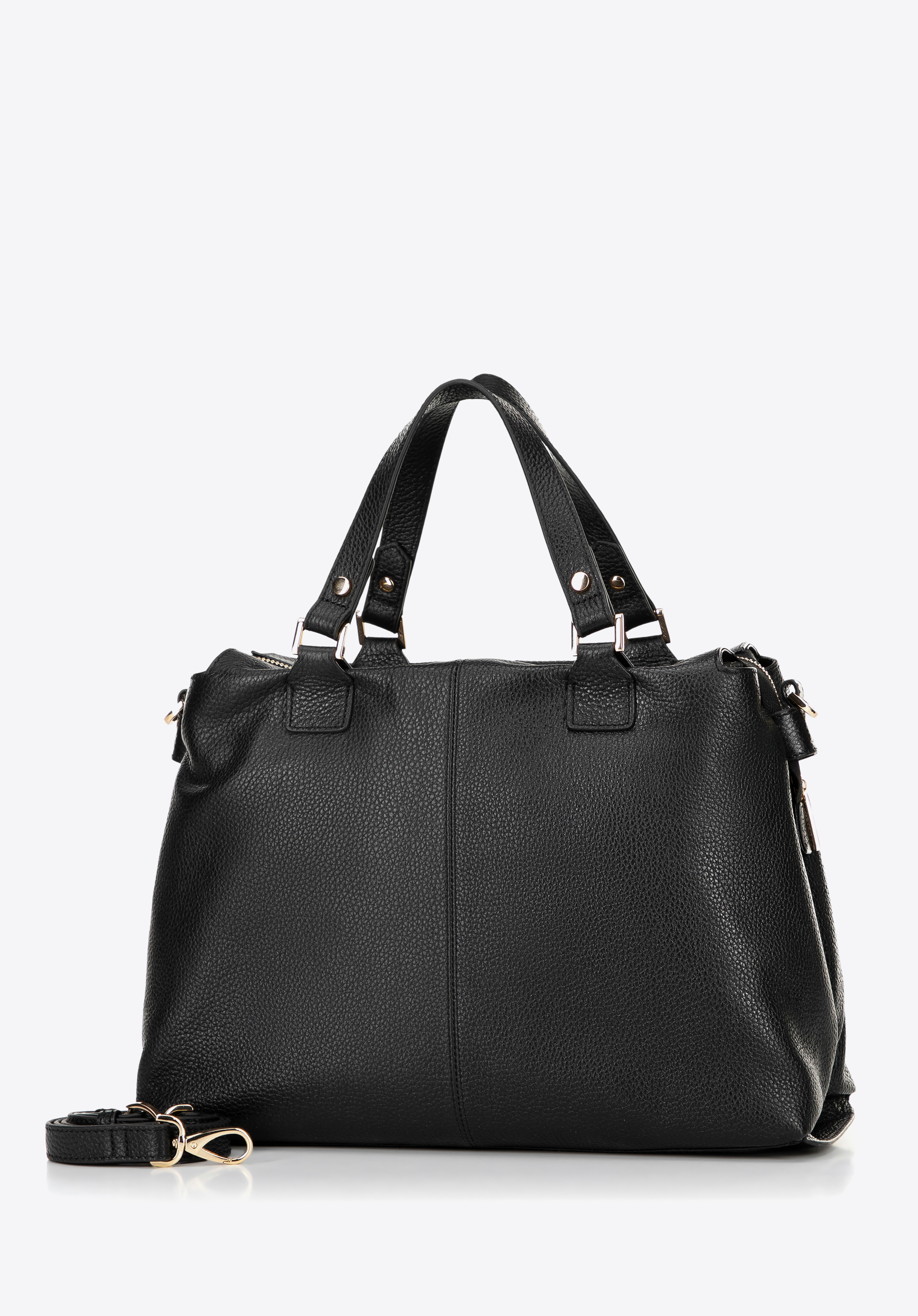 Damen-Shopper aus genarbtem Leder mit zwei Fächern