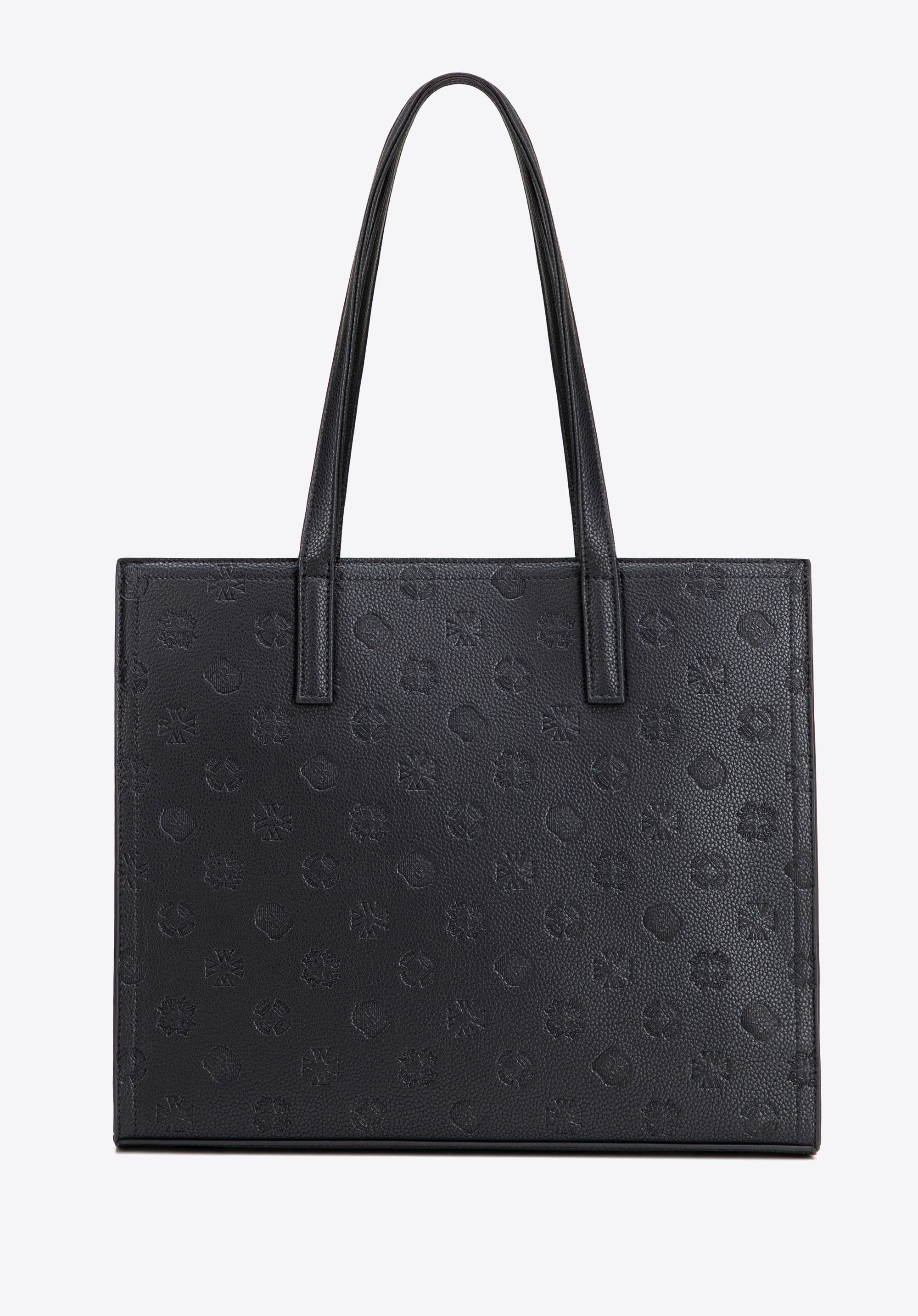 Damen-Shopper aus Kunstleder mit geprägtem Monogramm, schwarz, 101-4Y-P04-1, Bild 1