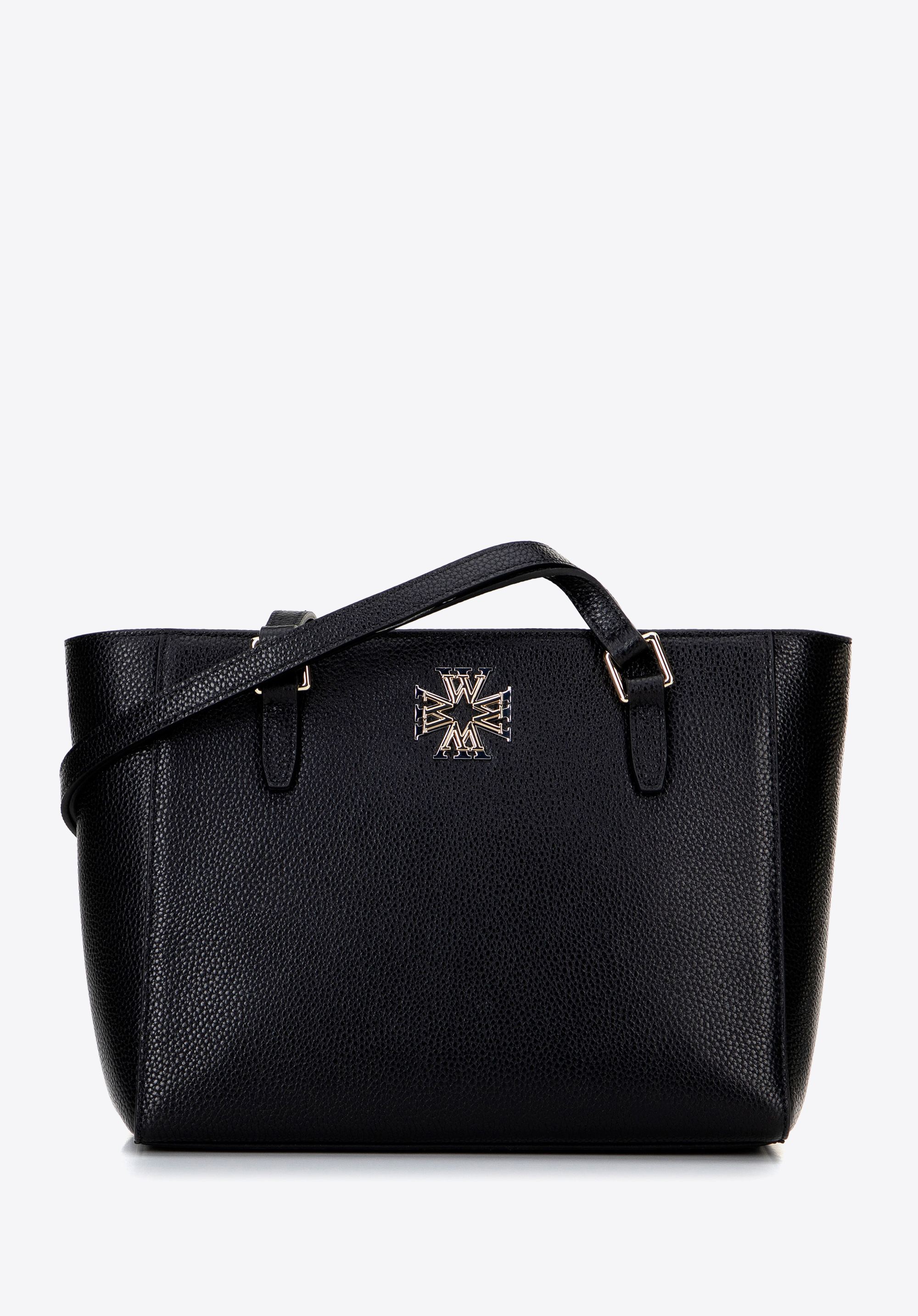 Damen-Shopper aus Leder, schwarz, 100-4E-612-1, Bild 1