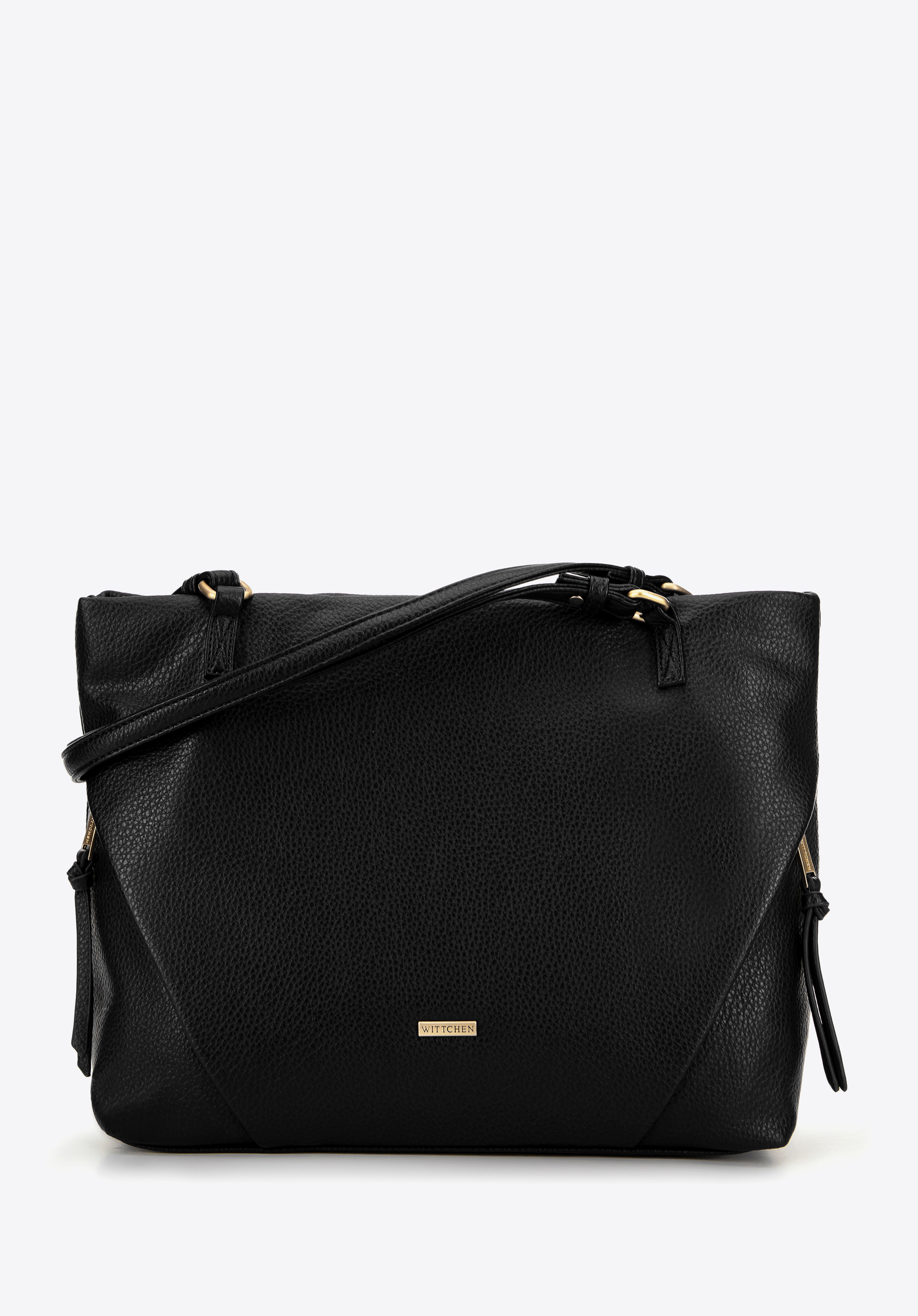 Damen-Shopper mit diagonalen Taschen, schwarz, 99-4Y-705-9, Bild 1