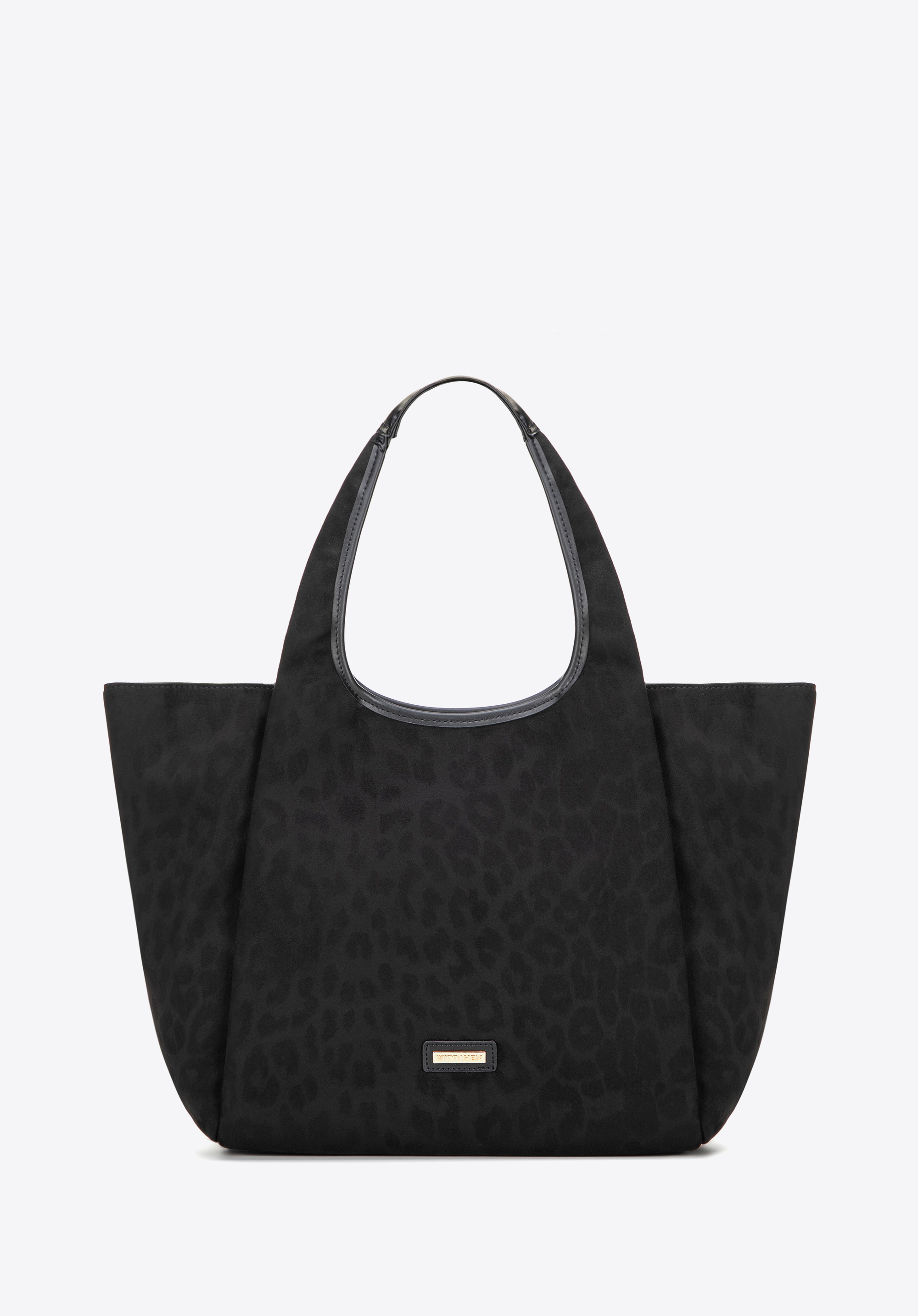 Damen-Shoppertasche mit Leopardenmuster, schwarz, 101-4Y-413-1, Bild 1