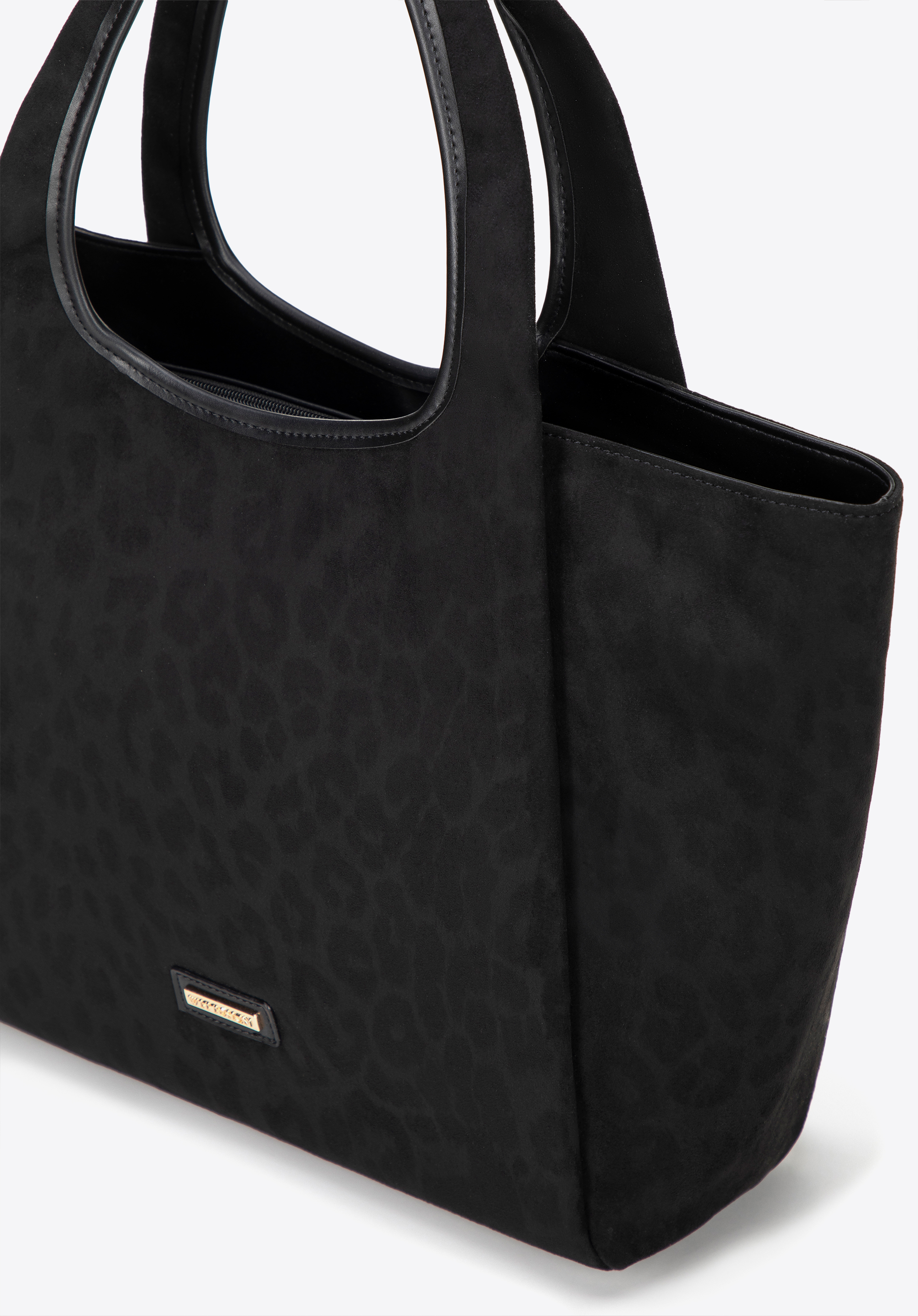 Damen-Shoppertasche mit Leopardenmuster, schwarz, 101-4Y-413-1, Bild 1