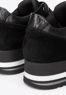 Damen-Sneaker aus drei Lederarten auf der Plattform, schwarz, 93-D-652-Z-37, Bild 7