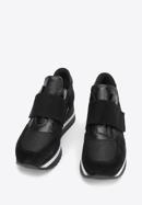 Damen-Sneaker aus Wildleder mit Klettverschluss auf der Plattform, schwarz, 93-D-654-1-40, Bild 2