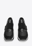 Damen-Sneaker aus Wildleder mit Klettverschluss auf der Plattform, schwarz, 93-D-654-1-39, Bild 3