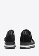 Damen-Sneaker aus Wildleder mit Klettverschluss auf der Plattform, schwarz, 93-D-654-1-41, Bild 5