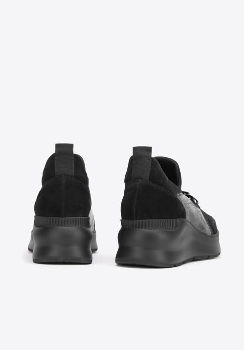 Damen-Sneakers aus Wildleder mit Kette, schwarz, 93-D-653-1-41, Bild 5