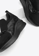 Damen-Sneakers aus Wildleder mit Kette, schwarz, 93-D-653-1-39, Bild 9