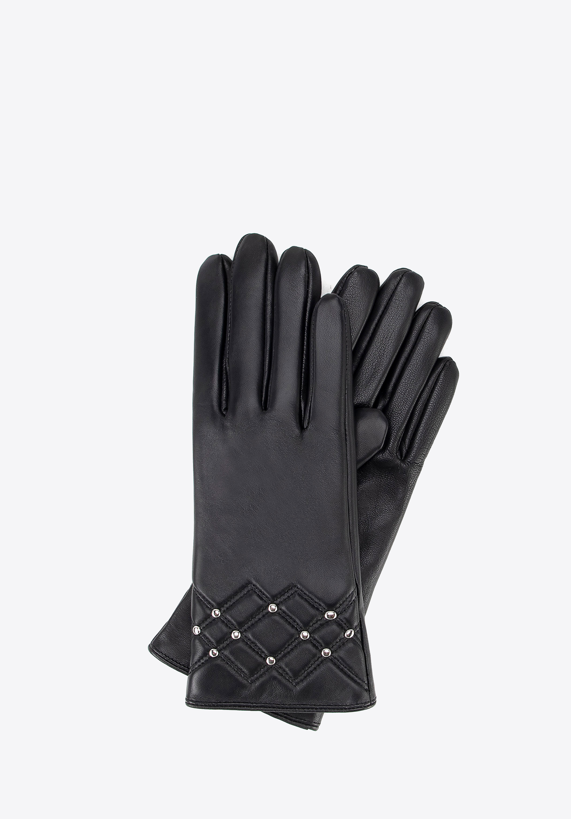 Damen-Stepphandschuhe aus Leder, schwarz, 44-6A-707-1-L, Bild 1