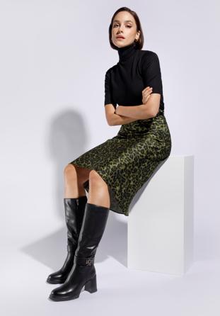 Damen-Stiefel aus Leder mit Blockabsatz, schwarz, 95-D-516-1-36, Bild 1