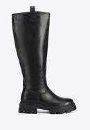 Damen-Stiefel aus Leder mit dicker Sohle, schwarz, 95-D-511-0-39, Bild 1