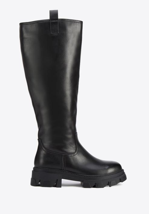 Damen-Stiefel aus Leder mit dicker Sohle, schwarz, 95-D-511-9-36, Bild 1