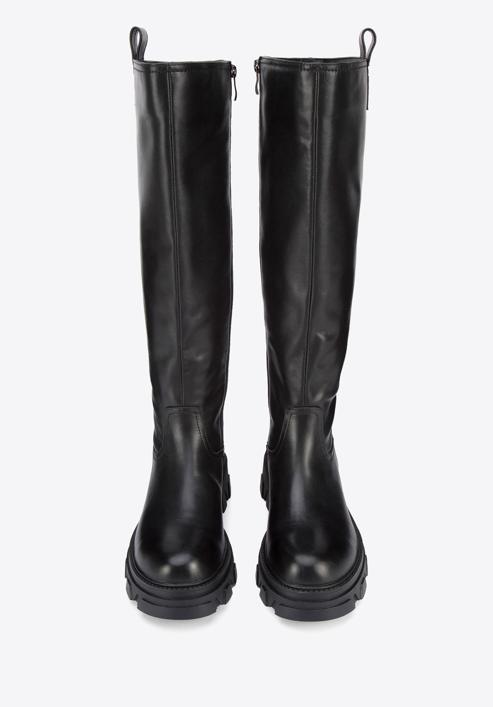 Damen-Stiefel aus Leder mit dicker Sohle, schwarz, 95-D-511-0-39, Bild 3