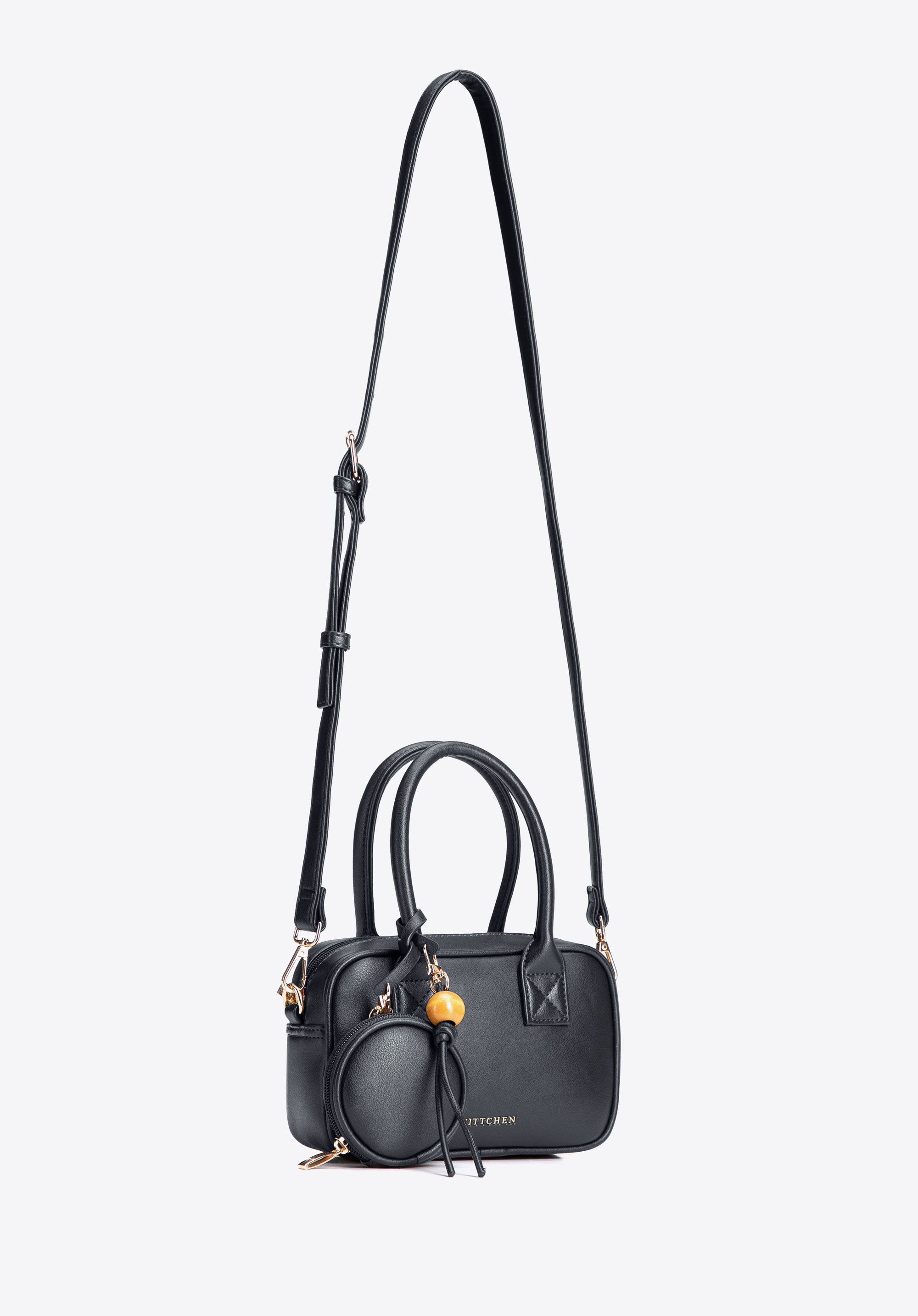 Damen-Tragetasche mit abnehmbarem Beutel, schwarz, 103-4Y-524-1, Bild 1