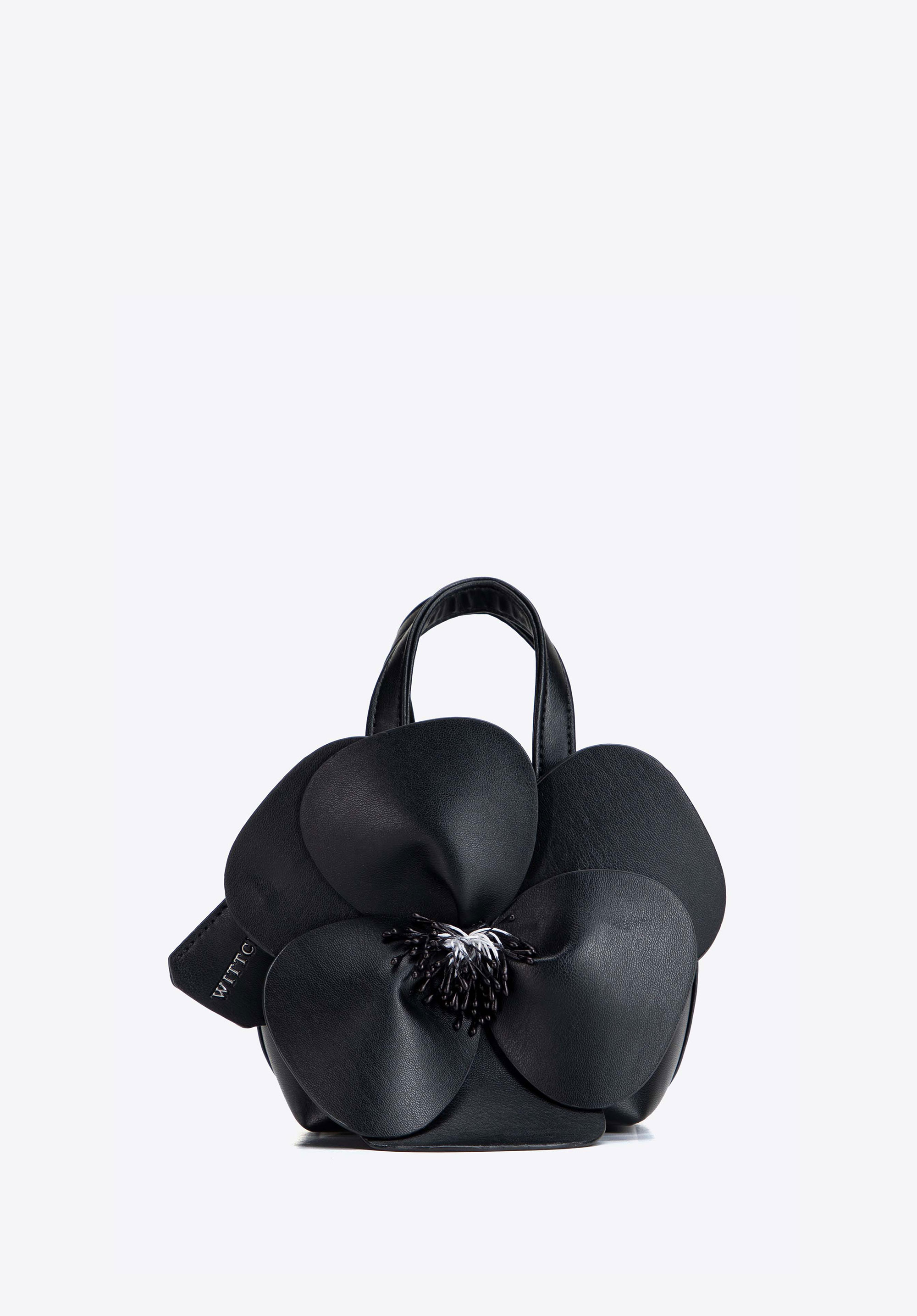 Damen-Tragetasche mit Blumenapplikation, schwarz, 103-4Y-518-1, Bild 1