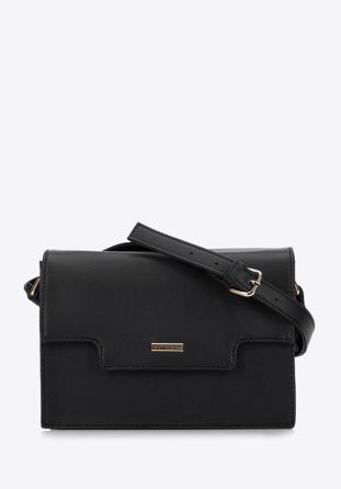 Damen-Überschlagtasche aus Kunstleder, schwarz, 97-4Y-601-1, Bild 1