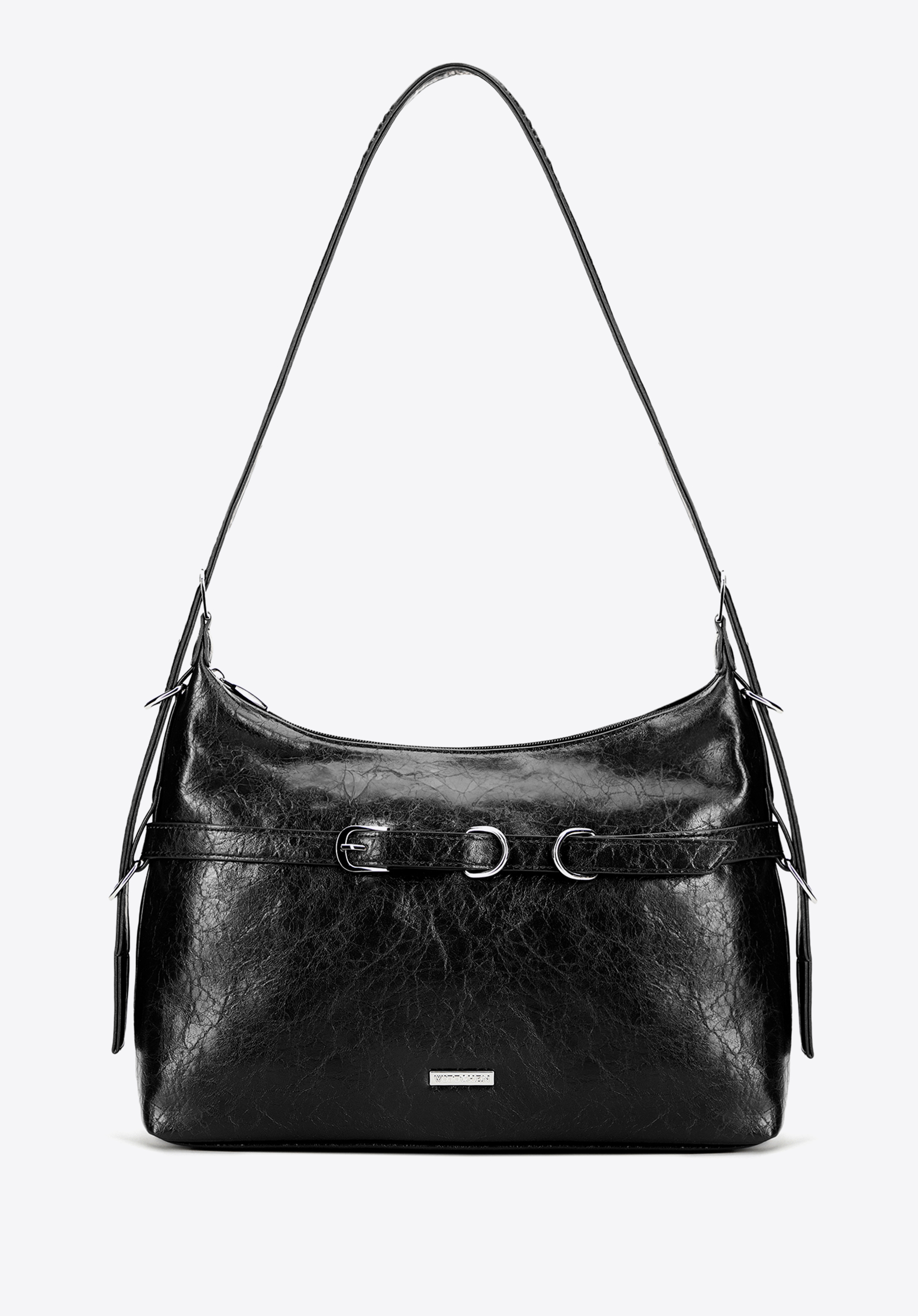 Damen-Umhängetasche aus Kunstleder, schwarz, 101-4Y-406-1, Bild 1