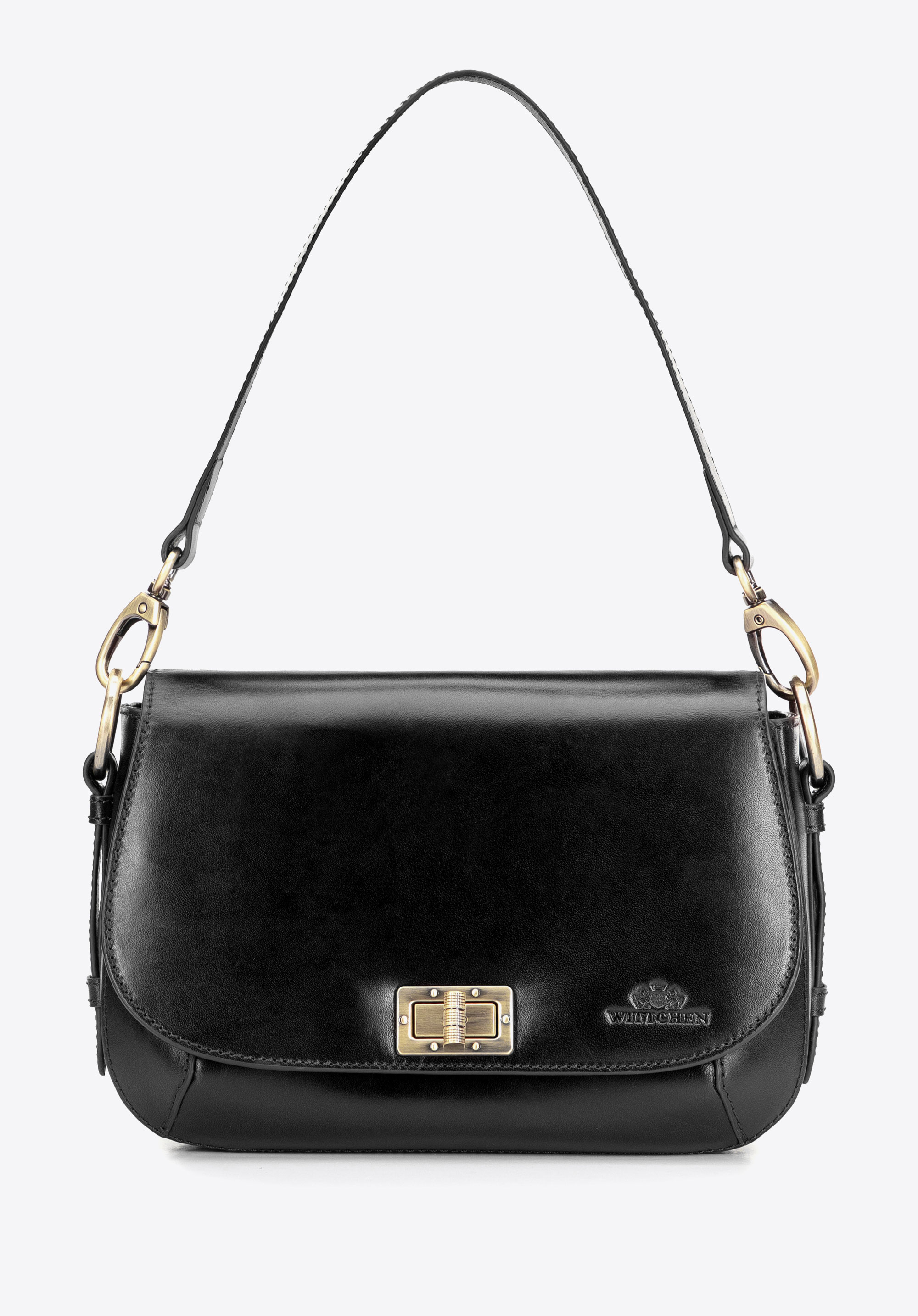 Damen-Umhängetasche aus Leder, schwarz, 101-4E-811-1, Bild 1