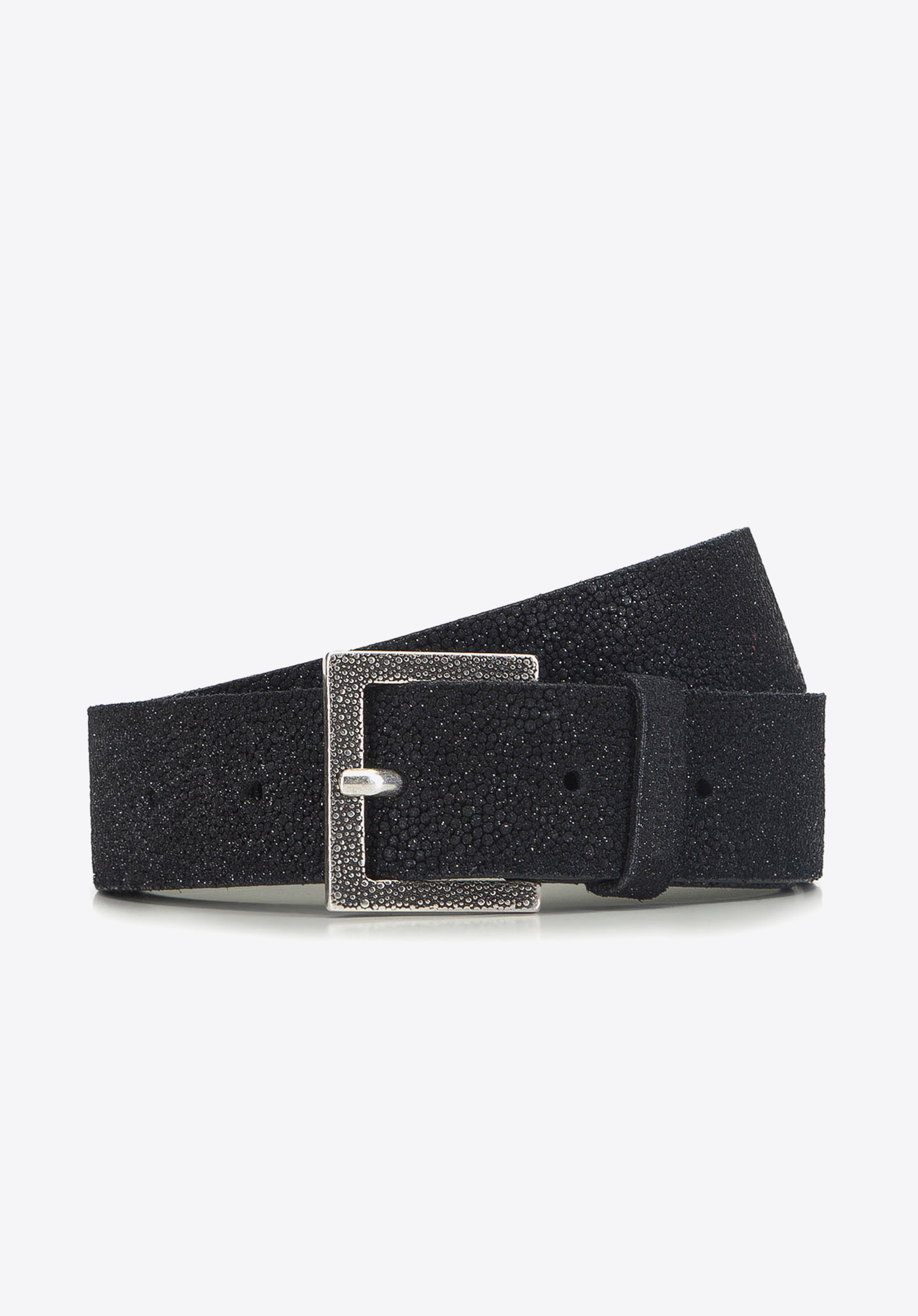 DAMENGÜRTEL AUS VELOURSLEDER MIT GLITZER, schwarz, 91-8D-311-1-L, Bild 1
