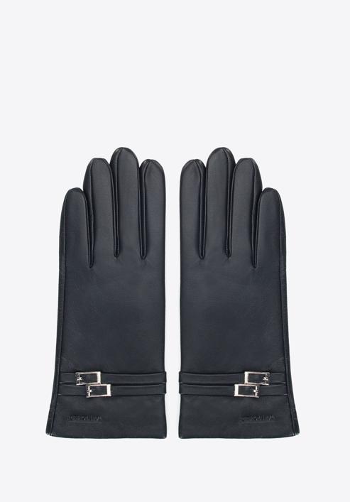 Damenhandschuhe aus Leder mit Schnallen, schwarz, 39-6A-013-7-XL, Bild 3