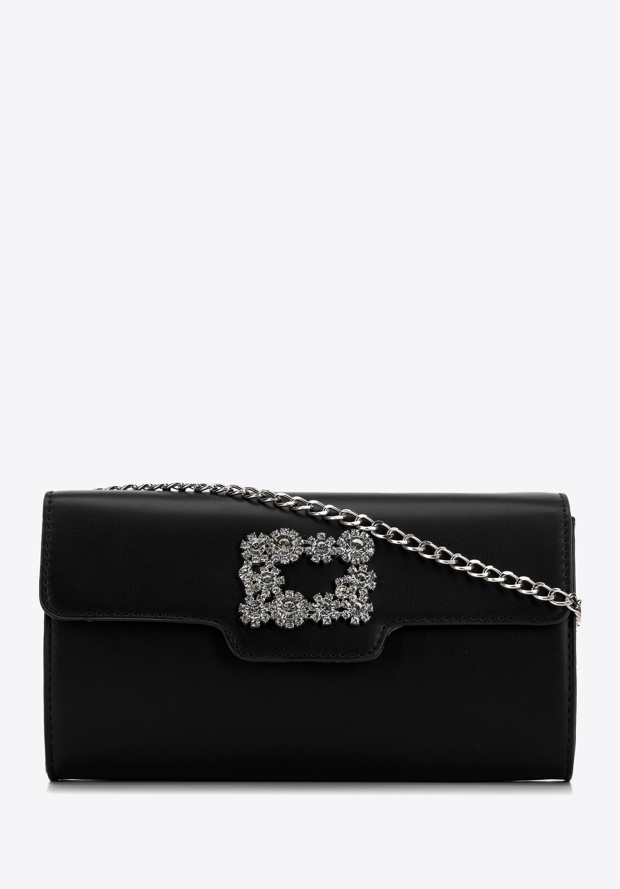 Damenhandtasche aus glattem Öko-Leder, schwarz, 98-4Y-026-1, Bild 1