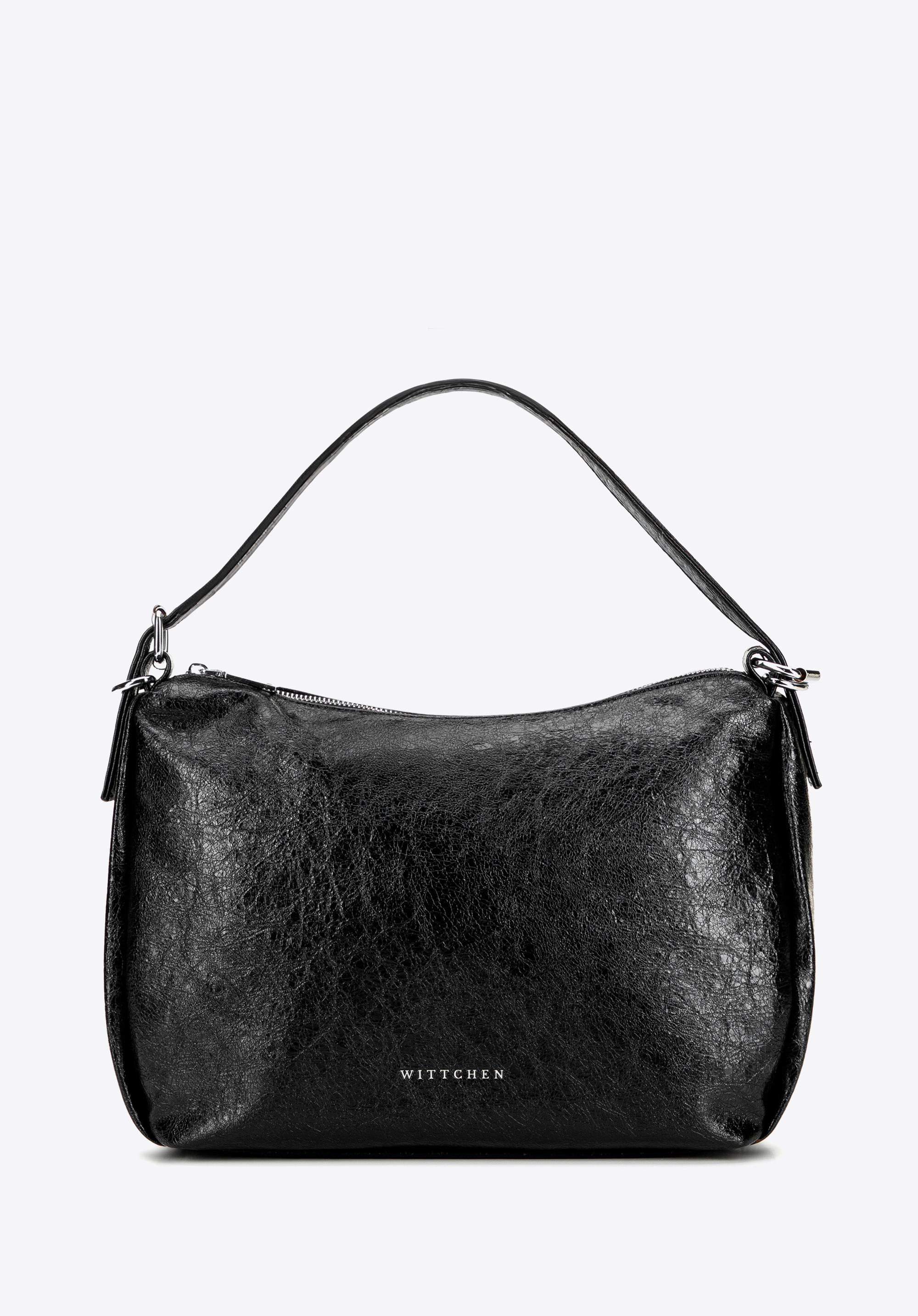 Damenhandtasche aus Kunstleder mit verstellbarem Griff, schwarz, 101-4Y-703-1, Bild 1