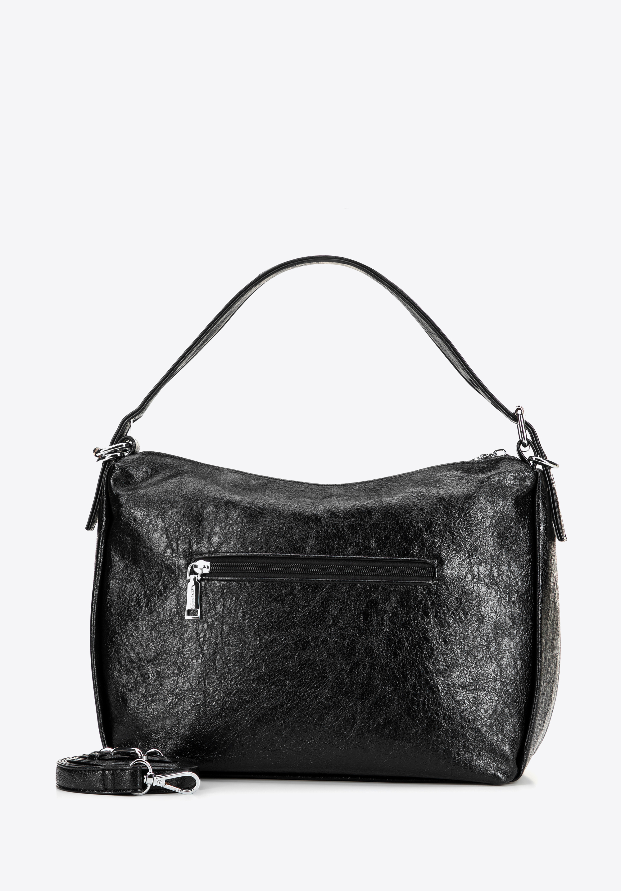 Damenhandtasche aus Kunstleder mit verstellbarem Griff, schwarz, 101-4Y-703-1, Bild 1