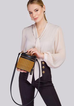 Damenhandtasche mit Geflechtmuster, schwarz, 94-4Y-222-1, Bild 1
