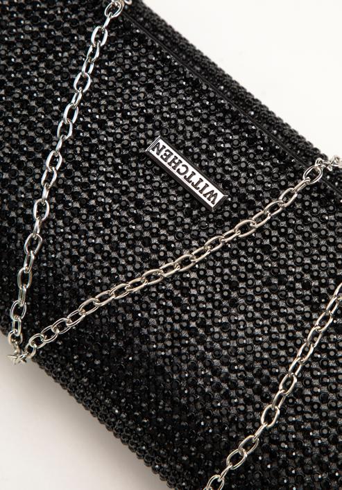 Damenhandtasche mit Kristallen, schwarz, 98-4Y-027-P, Bild 4